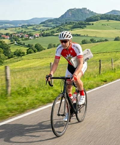 RSV-Radler mit Mitteilungblatt